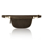 Rivoli Suede Crossbody and Waist Bag Dark Chocolate | Betsy & Floss