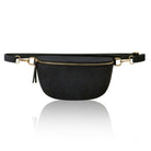 Rivoli Suede Crossbody and Waist Bag Black | Betsy & Floss