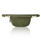 Rivoli Suede Crossbody and Waist Bag Olive Green | Betsy & Floss