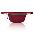 Rivoli Suede Crossbody and Waist Bag Dark Red | Betsy & Floss