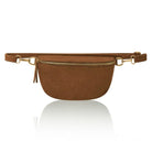 Rivoli Suede Crossbody and Waist Bag Tan | Betsy & Floss