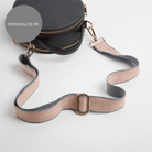 Rome Round Circle Crossbody Bag in Dark Grey with Pastel Strap Dark Grey | Betsy & Floss