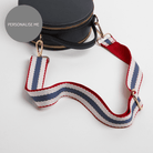 Rome Round Circle Crossbody Bag in Navy Blue with Nautical Stripe Strap Navy Blue | Betsy & Floss