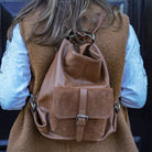 Sarno 2 - in - 1 Backpack and Tote Bag Tan | Betsy & Floss