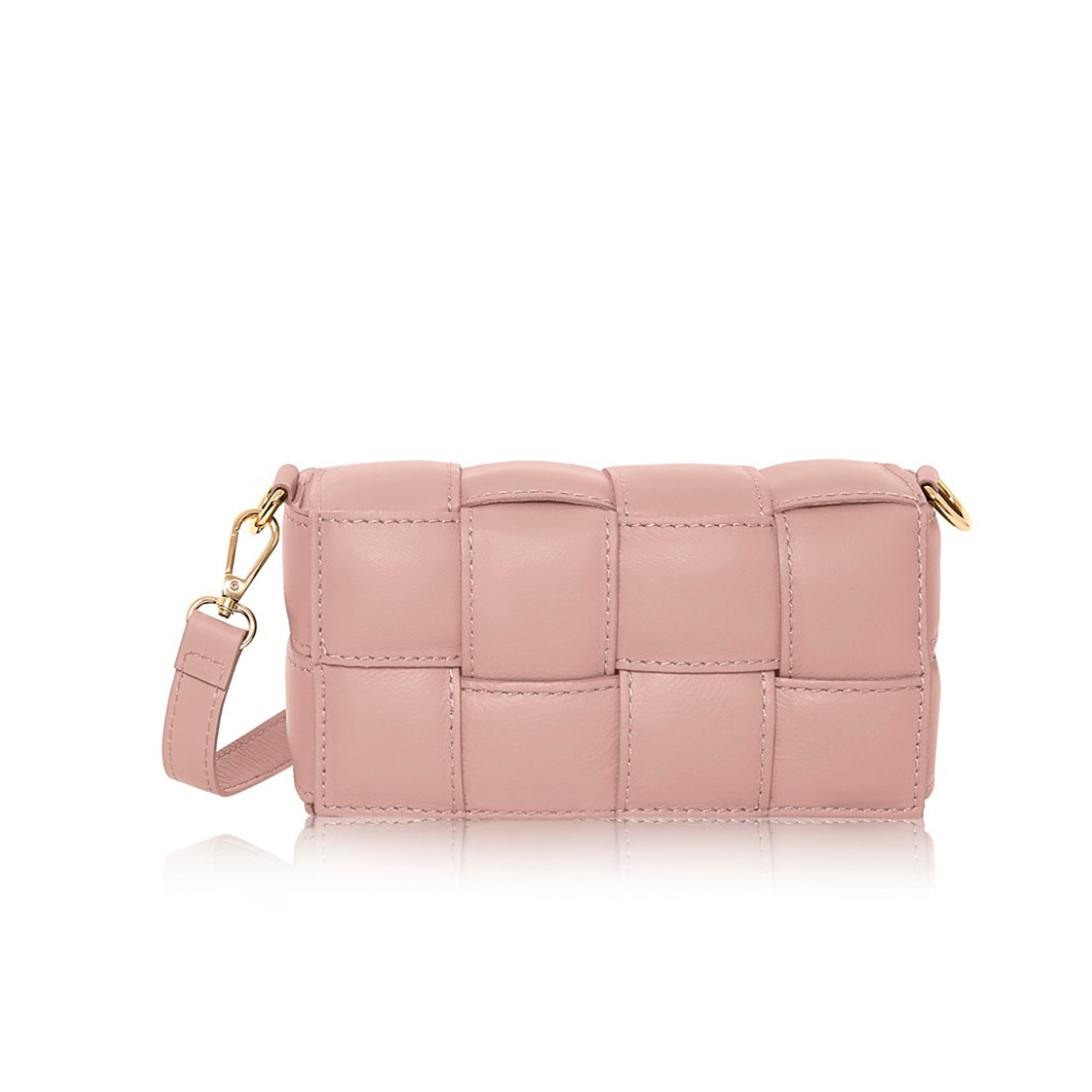 Serena Woven Clutch & Crossbody Bag Blush | Betsy & Floss