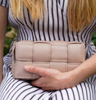 Serena Woven Clutch & Crossbody Bag Blush | Betsy & Floss