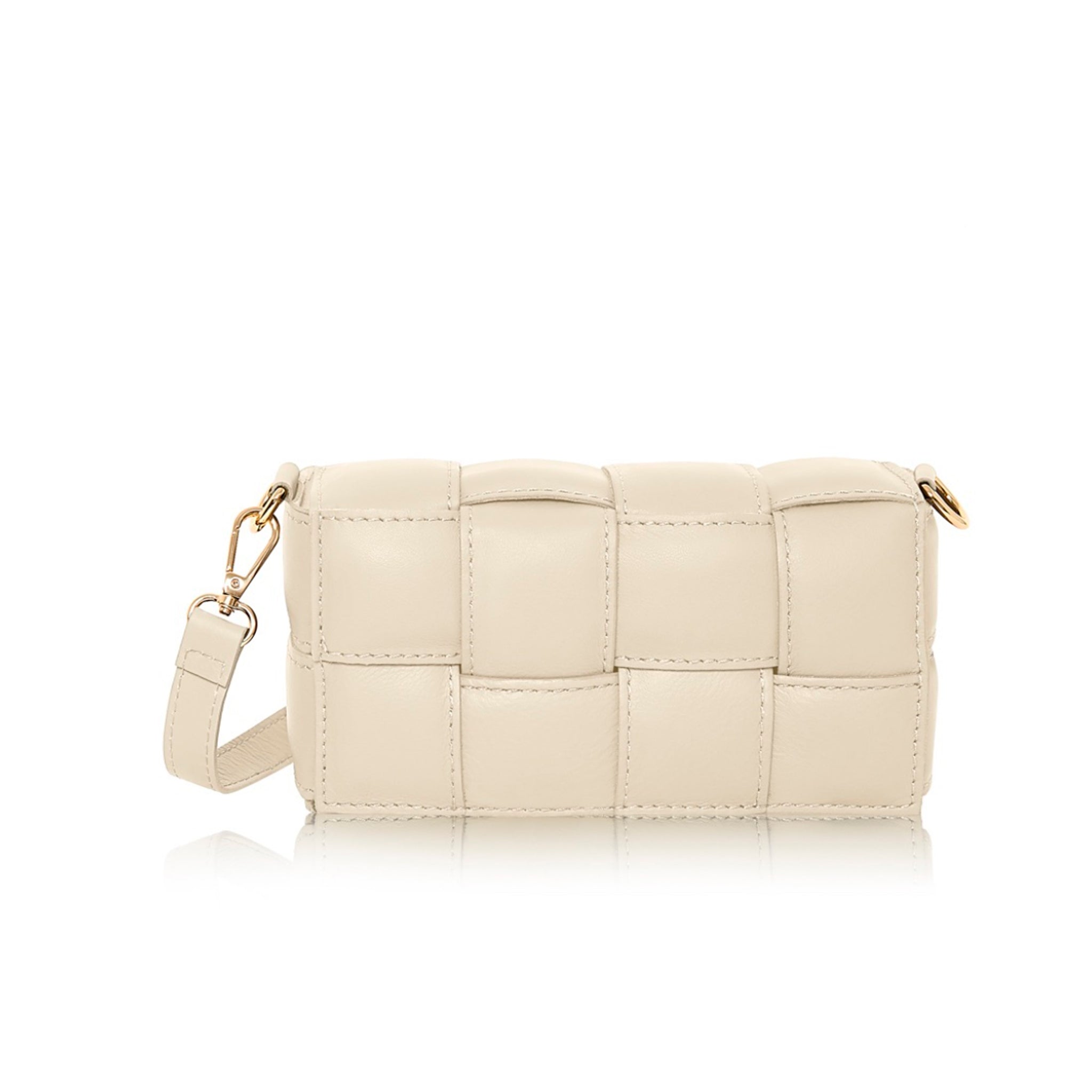 Serena Woven Clutch & Crossbody Bag Cream | Betsy & Floss