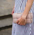 Serena Woven Clutch & Crossbody Bag Blush | Betsy & Floss