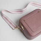 Sienna Crossbody Bag in Antique Pink with Candy Stripe Strap Antique Pink | Betsy & Floss