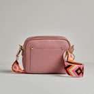 Sienna Crossbody Bag in Antique Pink with Orange and Pink Bohemian Strap Antique Pink | Betsy & Floss