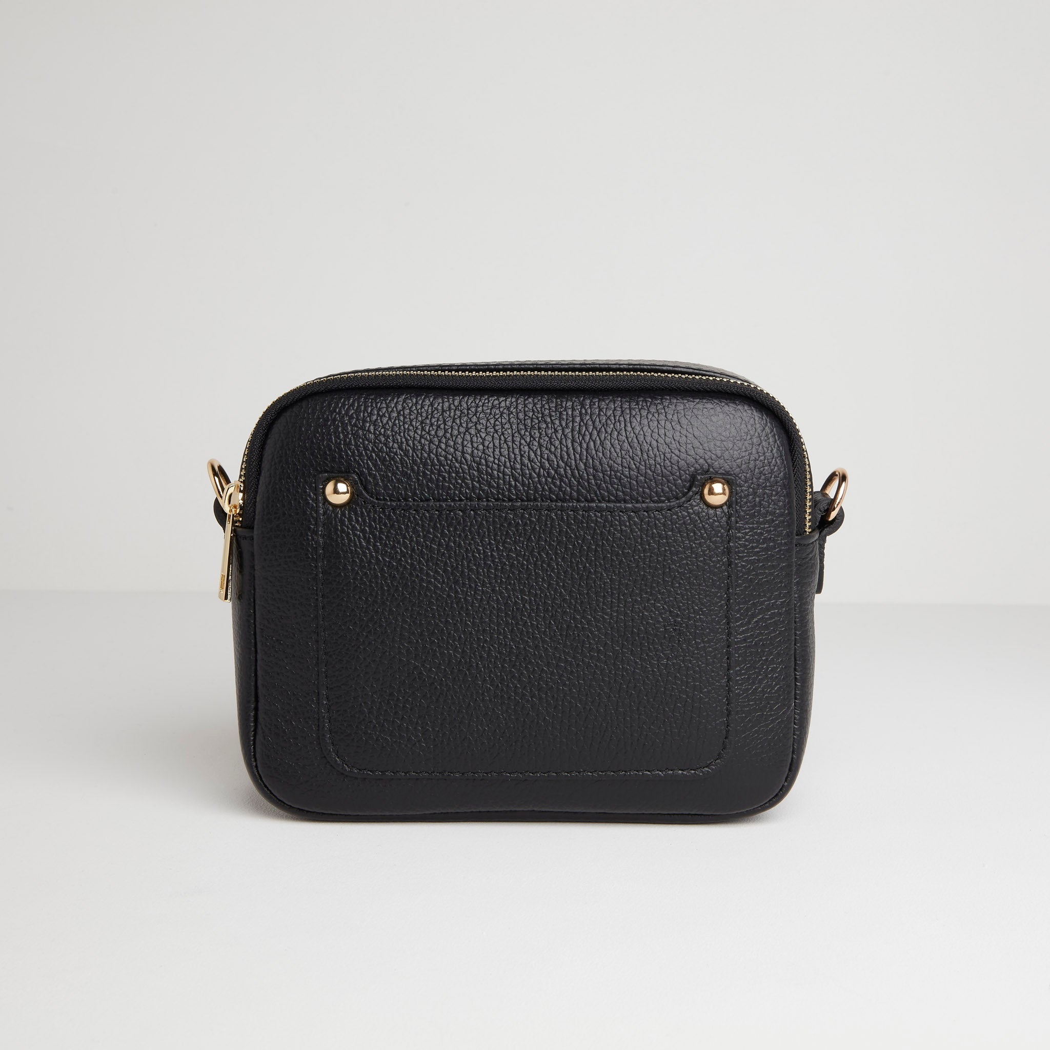 Sienna Crossbody Bag in Black with Black and Silver Sparkle Strap Black | Betsy & Floss