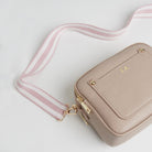 Sienna Crossbody Bag in Blush with Candy Pink Stripe Strap Blush Pink | Betsy & Floss