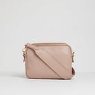 Sienna Crossbody Bag in Blush with Dark Leopard Print Strap Blush Pink | Betsy & Floss