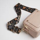 Sienna Crossbody Bag in Blush with Dark Leopard Print Strap Blush Pink | Betsy & Floss