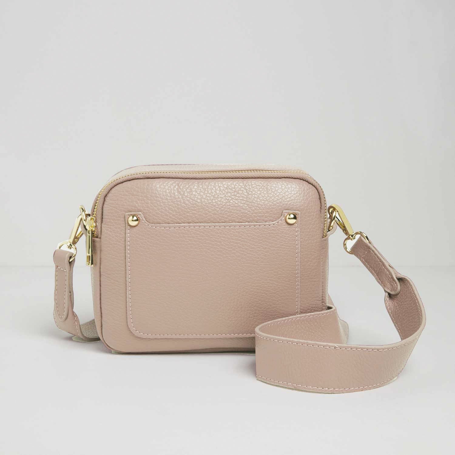 Sienna Crossbody Bag in Blush with Orange and Pink Bohemian Strap Blush | Betsy & Floss