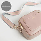 Sienna Crossbody Bag in Blush with Pastel Strap Blush Pink | Betsy & Floss