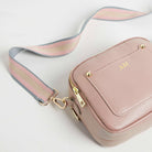 Sienna Crossbody Bag in Blush with Pastel Strap Blush Pink | Betsy & Floss