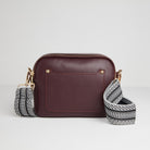 Sienna Crossbody Bag in Burgundy with Black and White Chevron Strap Burgundy | Betsy & Floss