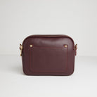 Sienna Crossbody Bag in Burgundy with Black and White Chevron Strap Burgundy | Betsy & Floss