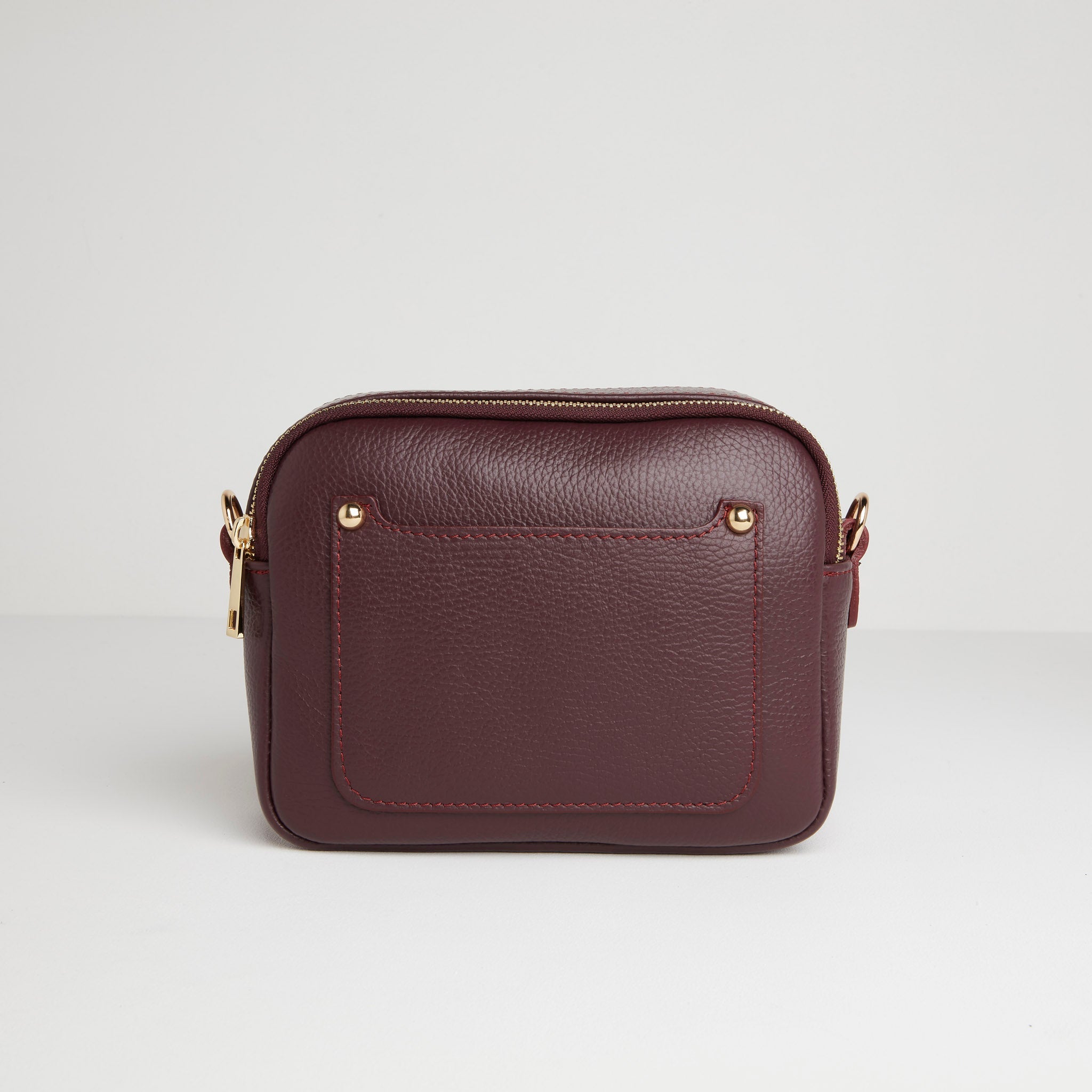 Sienna Crossbody Bag in Burgundy with Black and White Chevron Strap Burgundy | Betsy & Floss