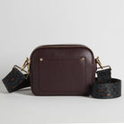 Sienna Crossbody Bag in Burgundy with Teal and Brown Leopard Strap Burgundy | Betsy & Floss