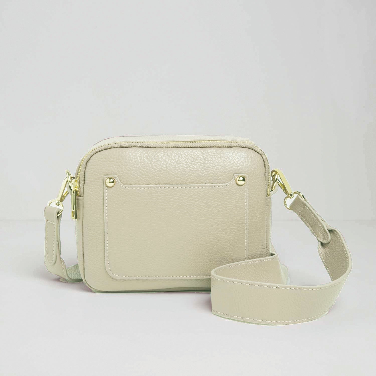 Sienna Crossbody Bag in Cream with Orange Aztec Strap Cream | Betsy & Floss