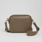 Sienna Crossbody Bag in Dark Taupe with Dark Leopard Strap Dark Taupe | Betsy & Floss