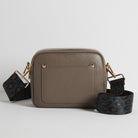 Sienna Crossbody Bag in Dark Taupe with Teal and Brown Leopard Strap Dark Taupe | Betsy & Floss