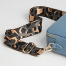 Sienna Crossbody Bag in Denim Blue with Dark Leopard Strap Denim Blue | Betsy & Floss