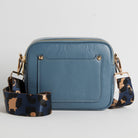 Sienna Crossbody Bag in Denim Blue with Dark Leopard Strap Denim Blue | Betsy & Floss