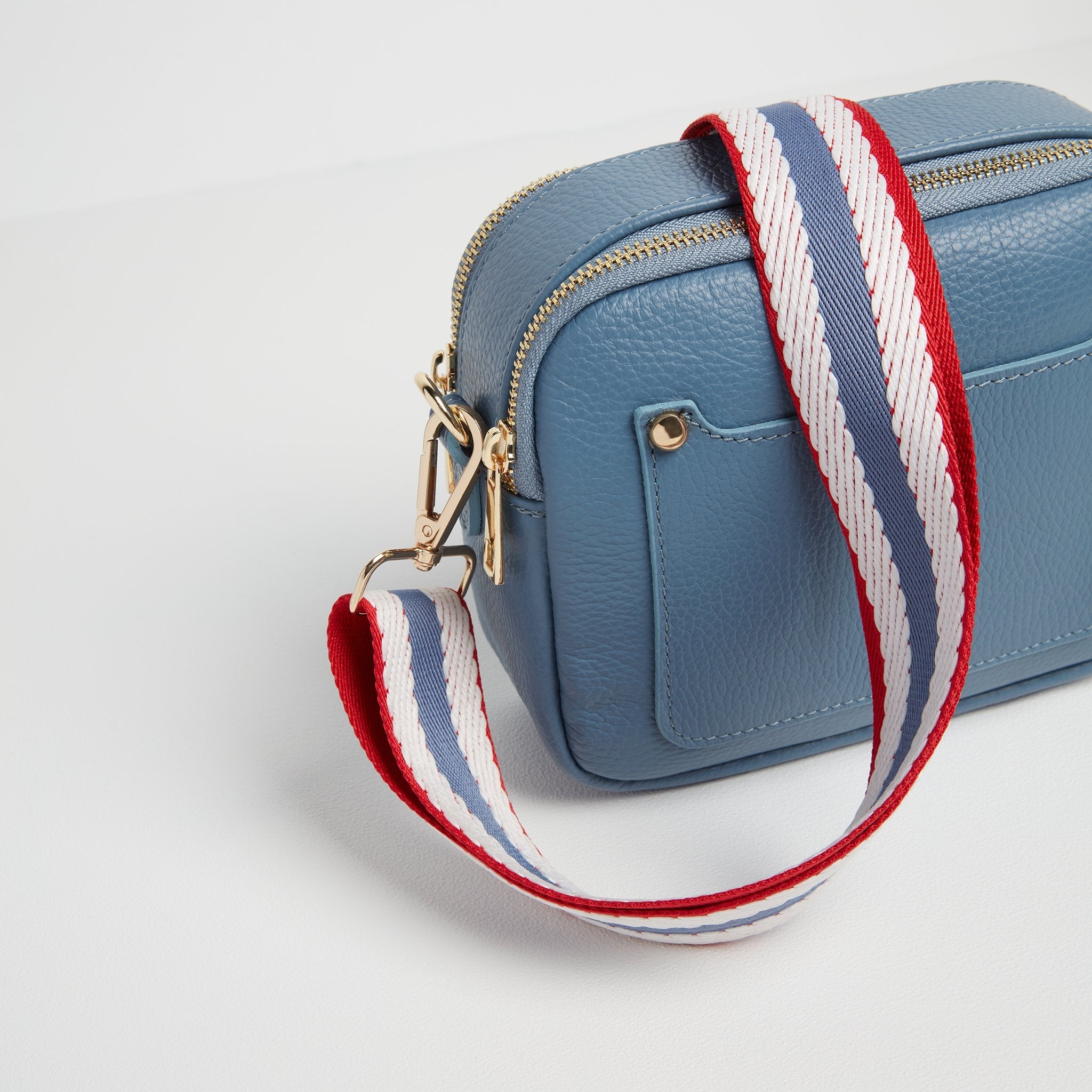 Sienna Crossbody Bag in Denim Blue with Nautical Strap Denim Blue | Betsy & Floss