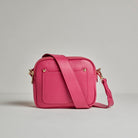 Sienna Crossbody Bag in Fuchsia Pink with Mustard and Pink Bohemian Strap Fuchsia Pink | Betsy & Floss