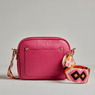 Sienna Crossbody Bag in Fuchsia Pink with Pink and Orange Bohemian Strap Fuchsia Pink | Betsy & Floss