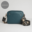 Sienna Crossbody Bag in Teal with Dark Leopard Strap Teal | Betsy & Floss