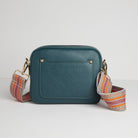 Sienna Crossbody Bag in Teal with Orange Aztec Strap Teal | Betsy & Floss