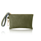 Small Zip Leather Purse Olive Green | Betsy & Floss
