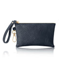 Small Zip Leather Purse Navy Blue | Betsy & Floss