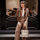 Sora Large Leather Bucket Bag Navy Blue | Betsy & Floss