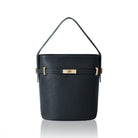Sora Large Leather Bucket Bag Navy Blue | Betsy & Floss