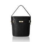 Sora Large Leather Bucket Bag Black | Betsy & Floss