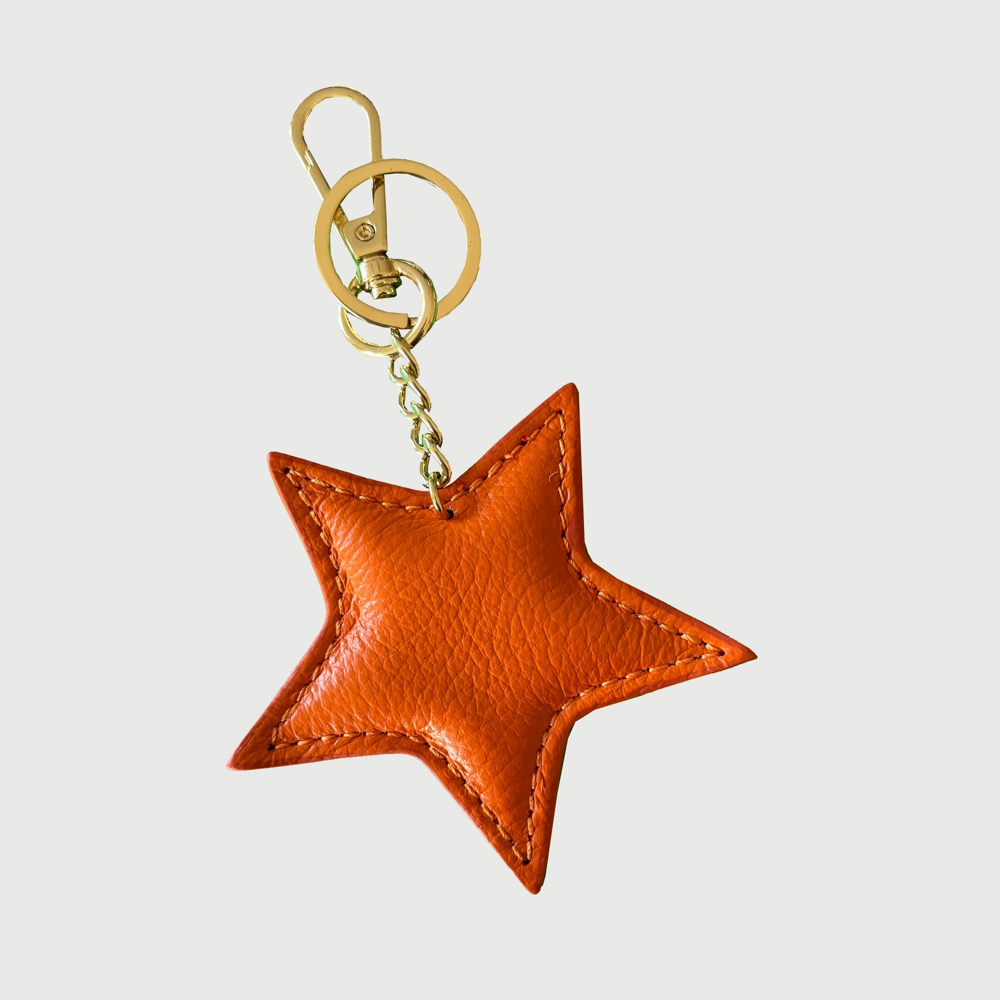 Star Keyring - Gold Hardware Orange | Betsy & Floss