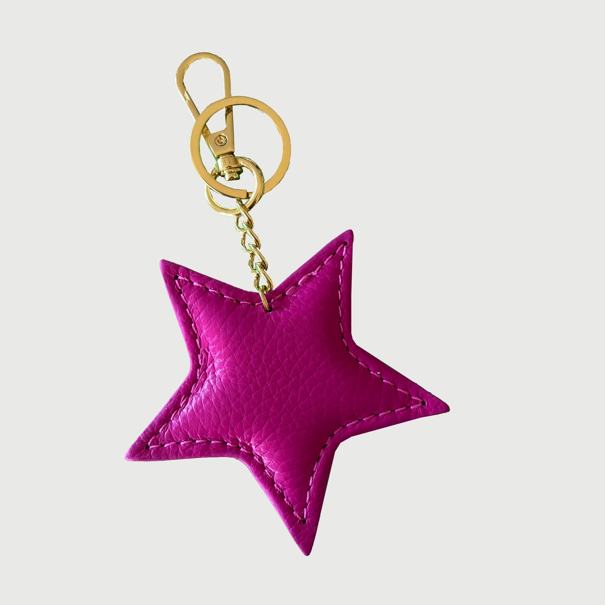 Star Keyring - Gold Hardware Fuchsia Pink | Betsy & Floss