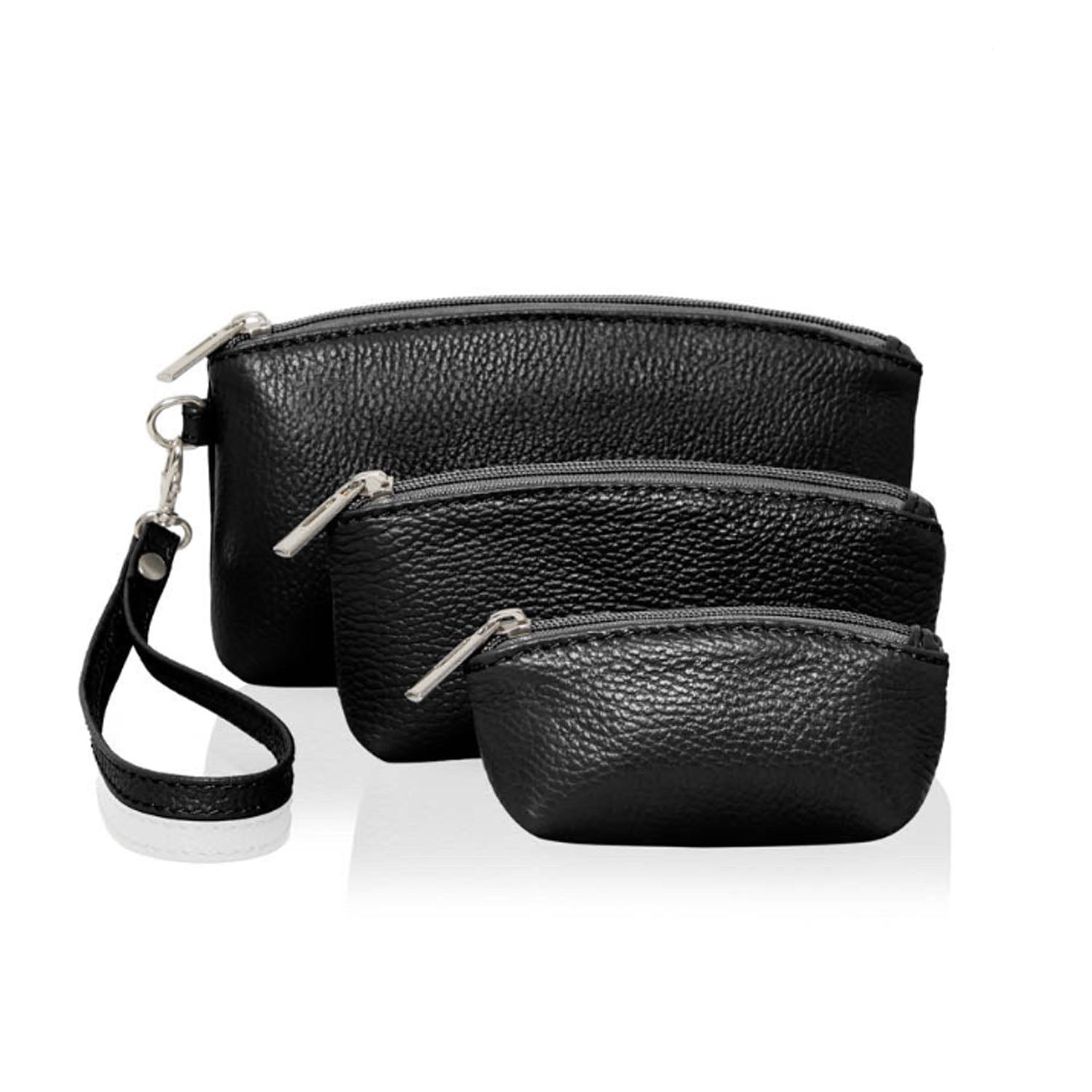 Trio of Make Up Bags Black | Betsy & Floss