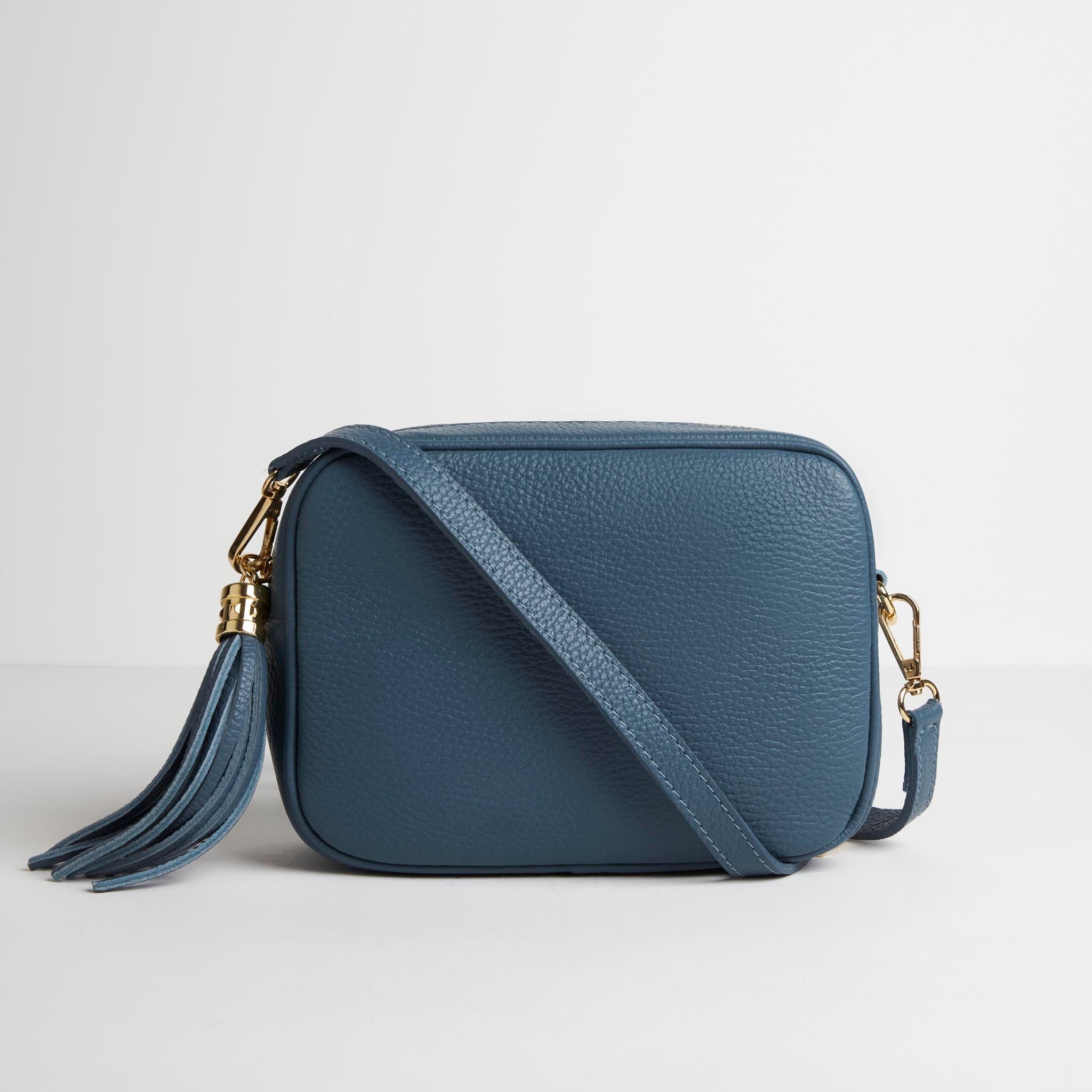 Verona Crossbody Bag, Small Purse, Keyring and Scarf Gift Set in Denim Blue | Betsy & Floss