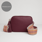 Verona Crossbody Burgundy Tassel Bag With Orange Aztec Strap Burgundy | Betsy & Floss