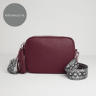 Verona Crossbody Burgundy Tassel Bag With Snake Print Strap Burgundy | Betsy & Floss