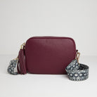 Verona Crossbody Burgundy Tassel Bag With Snake Print Strap Burgundy | Betsy & Floss