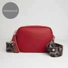 Verona Crossbody Red Tassel Bag With Dark Leopard Strap Red | Betsy & Floss