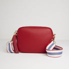 Verona Crossbody Red Tassel Bag With Nautical Strap Red | Betsy & Floss