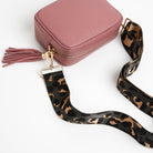 Verona Crossbody Tassel Antique Pink Bag with Dark Leopard Strap Antique Pink | Betsy & Floss